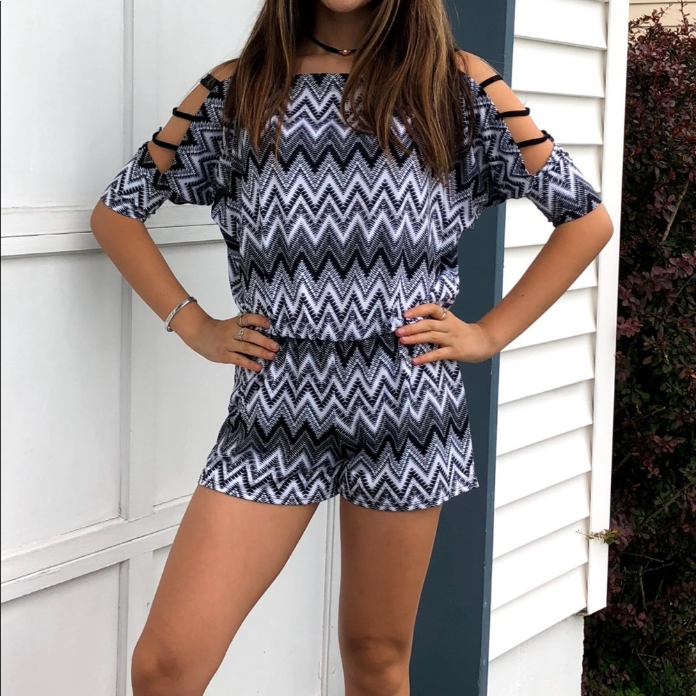 Black and White Romper Size S